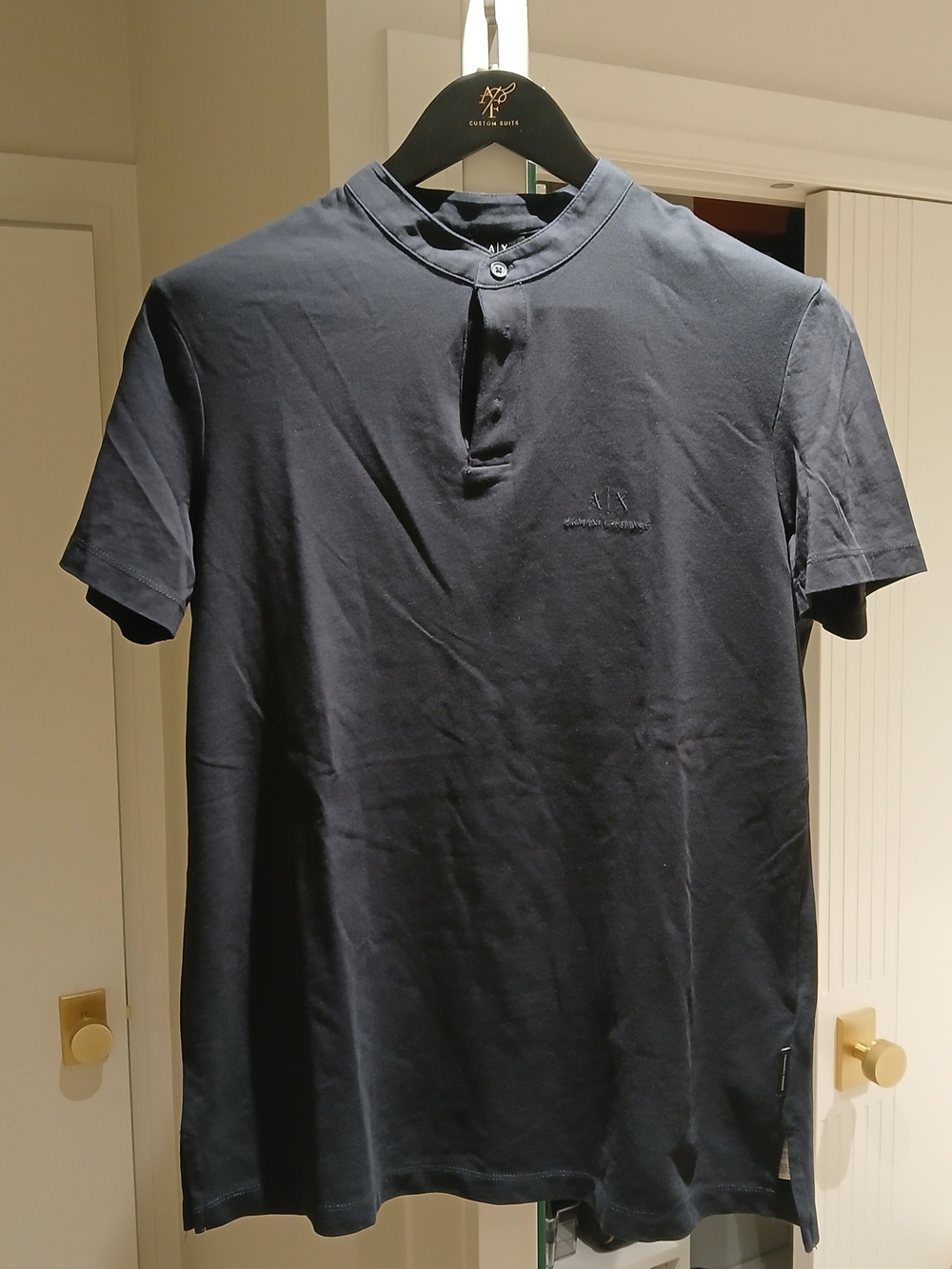 Armani Exchange Men's Navy Short-Sleeve Henley Shirt